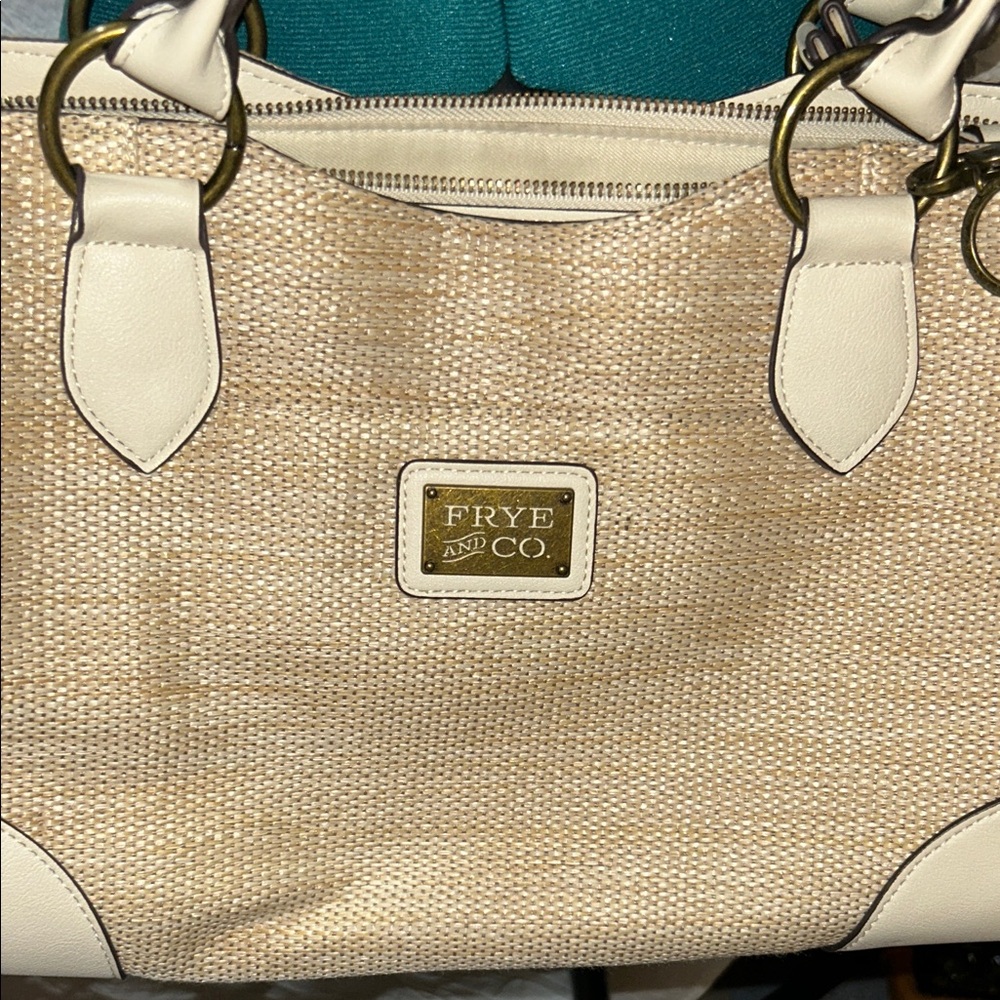 FRYE AND CO. Tan Woven Shoulder Bag